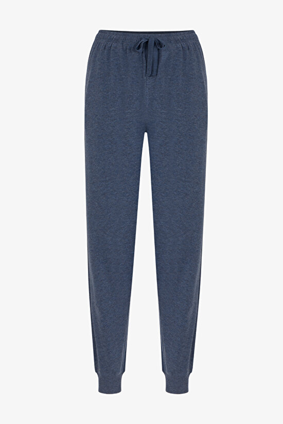 Erkek Blue Weekend Çizgili Uzun Kollu Jogger Pijama Takımı - 3