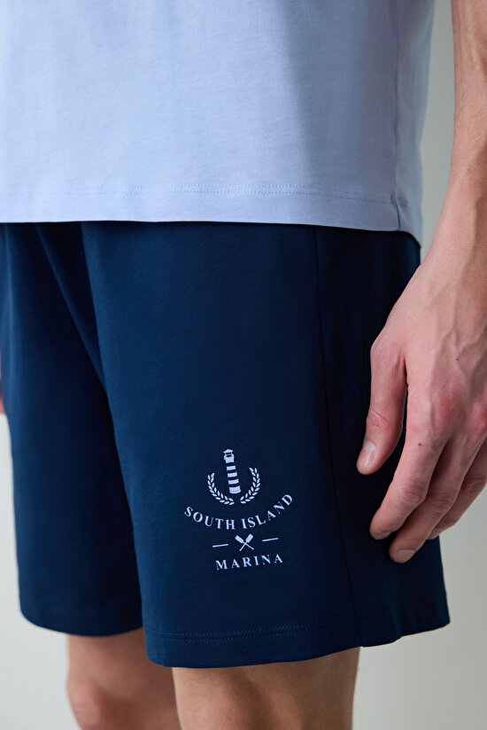 Blue Anchor Şortlu Çok Renkli Pijama Takımı - 8