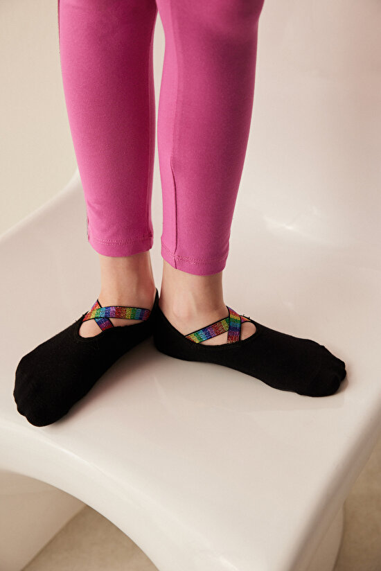 Girls Rainbow Cloud Babet Çorabı - 2