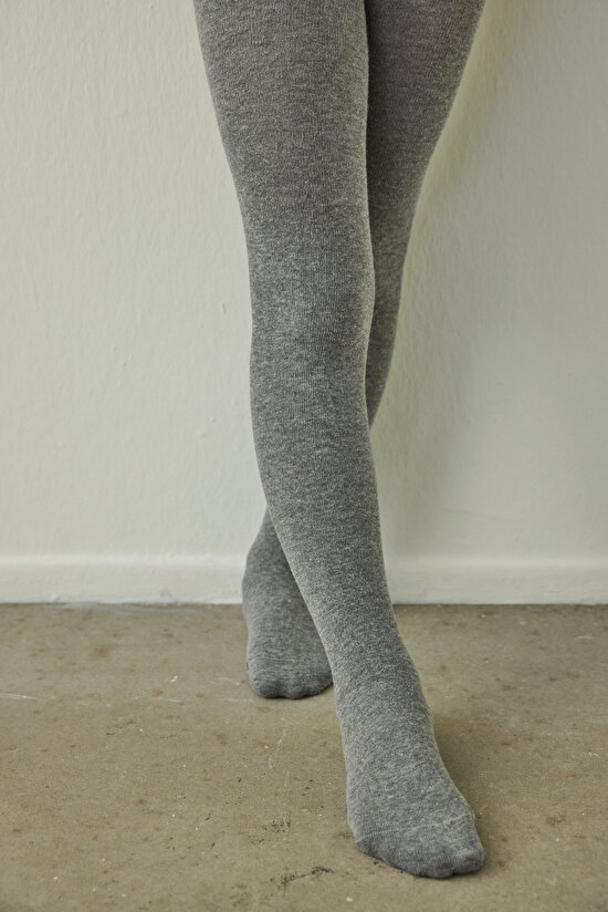 Pretty Koton Gri 2li Külotlu Çorap - 3