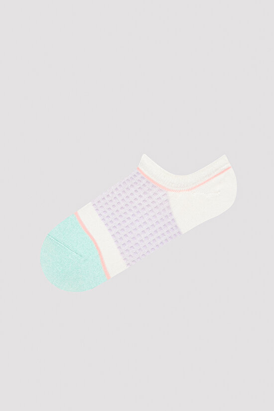Geometric Design 3lü Sneaker Çorap - 4