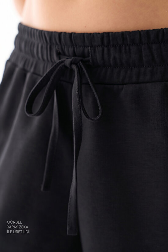 Black Retro Cotton Shorts - 3