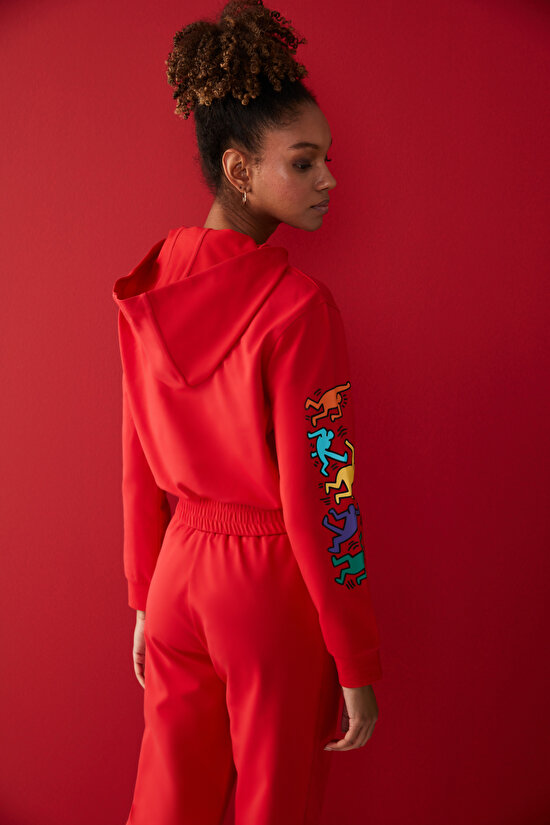 Active Crop Sweatshirt -Keith Haring Koleksiyonu - 6