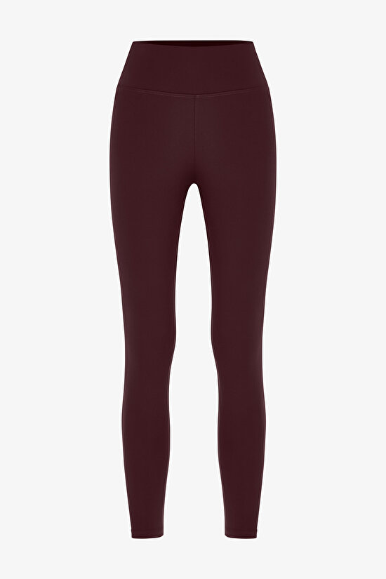 Koyu Bordo Easy Feel Ankle Yüksek Bel Tayt - 1