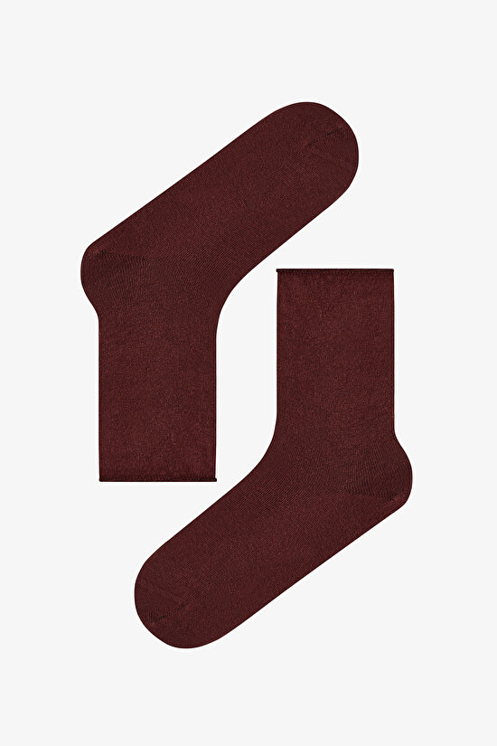 Burgundy Beige Relax Leopard Cotton 3 Pack Ankle Socks - 3