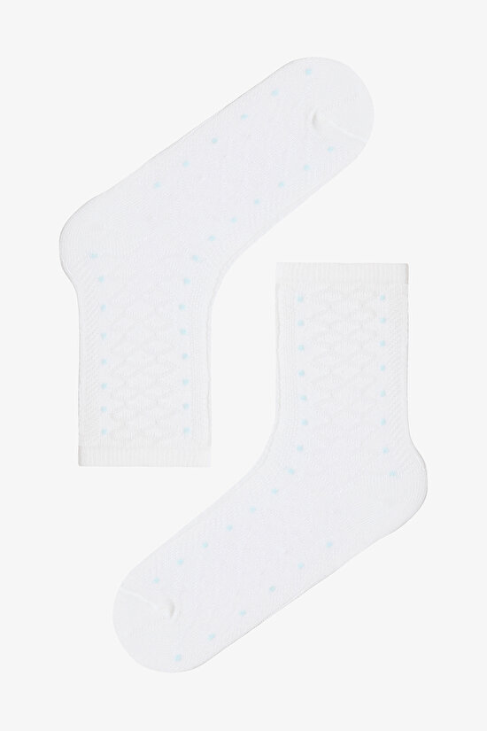 Colorful Girls Polka Dot Cotton 4-Pack Socket Socks - 3