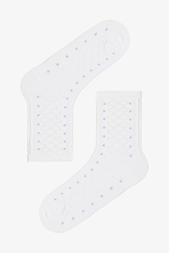 Colorful Girls Polka Dot Cotton 4-Pack Socket Socks - 4