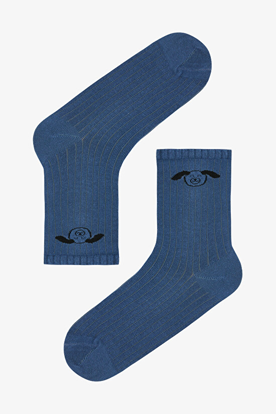 3 Çift Pamuklu Hayvan Desenli Soket Çorap - 2