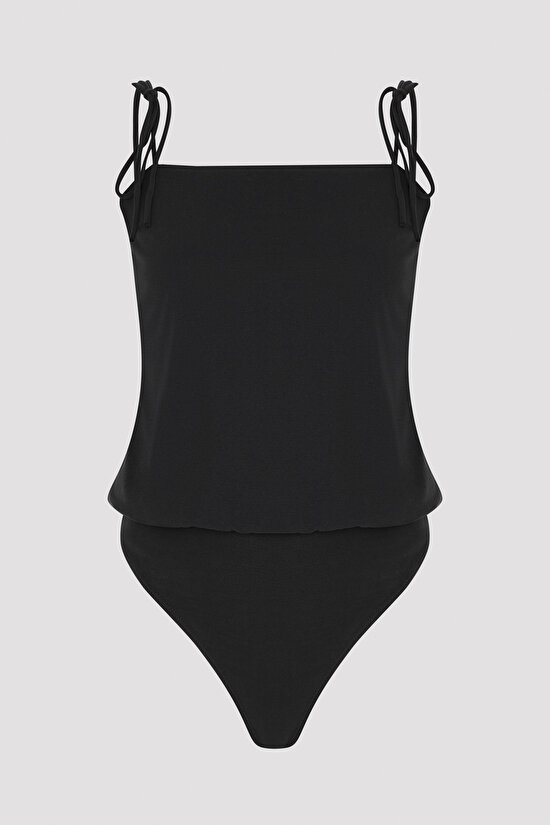 Modal Siyah Bodysuit - 7