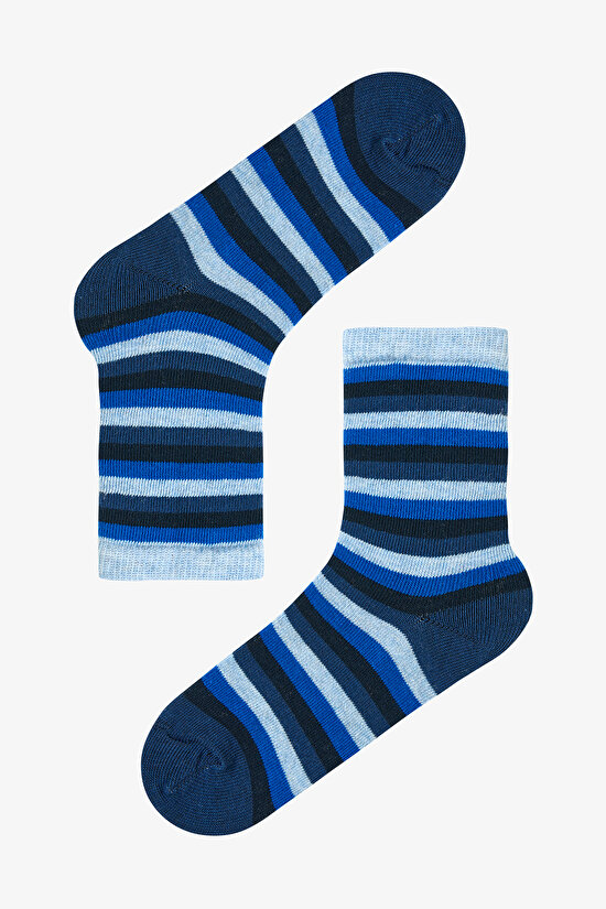 Çok Renkli Erkek Çocuk Astronaut Blues 3lü Soket Çorap - 4