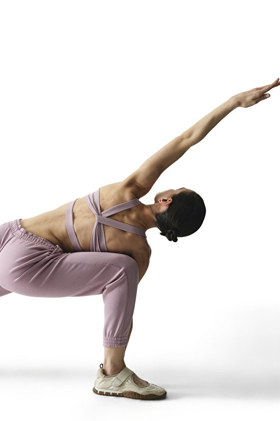 Lila Silky Touch Yüksek Bel Lastikli Paça Jogger - 5