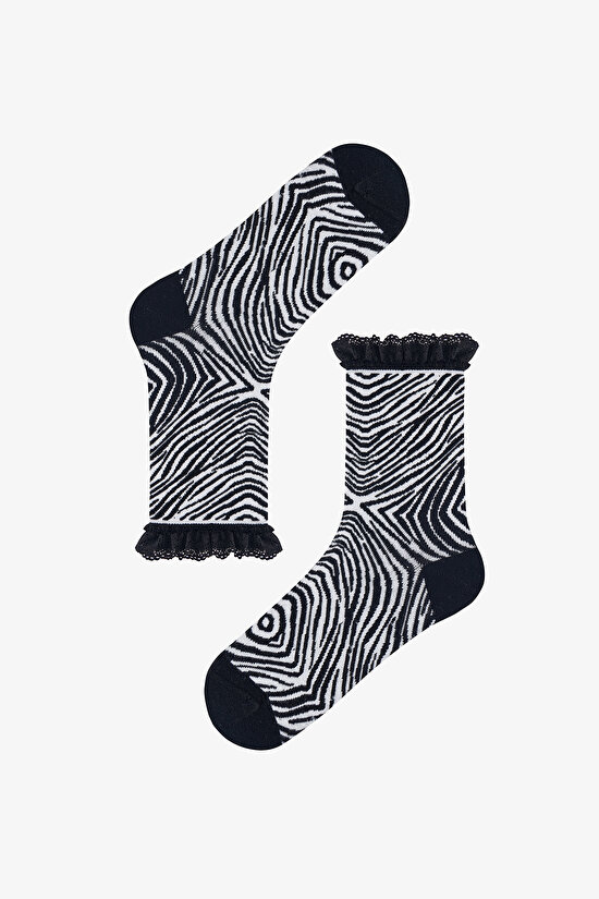 Zebra Lace Soket Çorap - 1