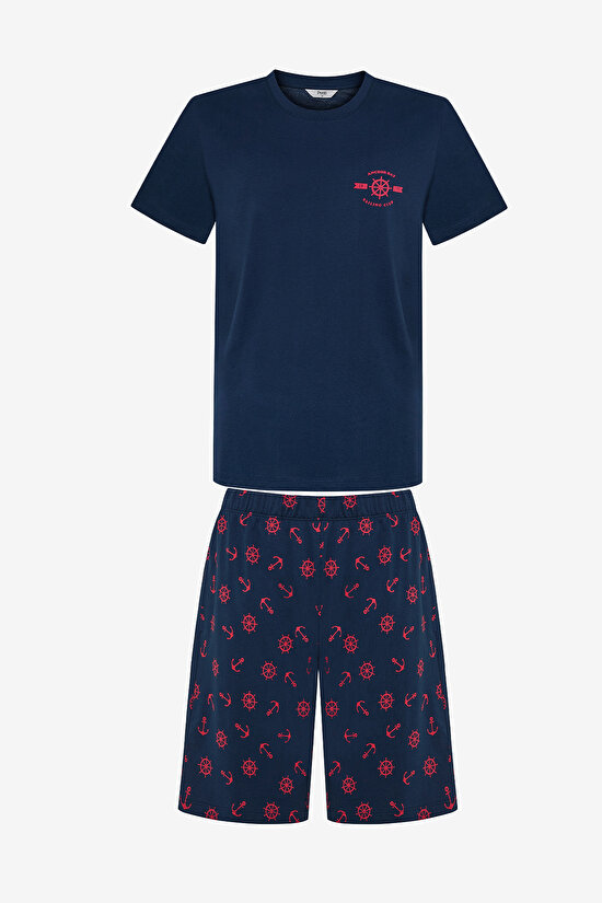 Anchor Çok Renkli Şortlu Pijama Takımı - 1