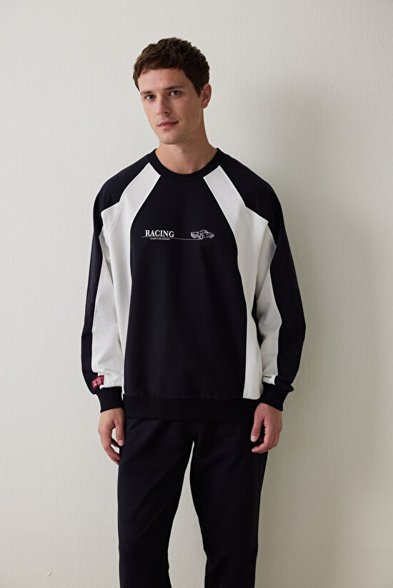 Erkek Street Oversize Uzun Kollu Pamuklu Jogger Pijama Takımı Erkek Street Oversize Uzun Kollu Pamuklu Jogger Pijama Takımı - 3