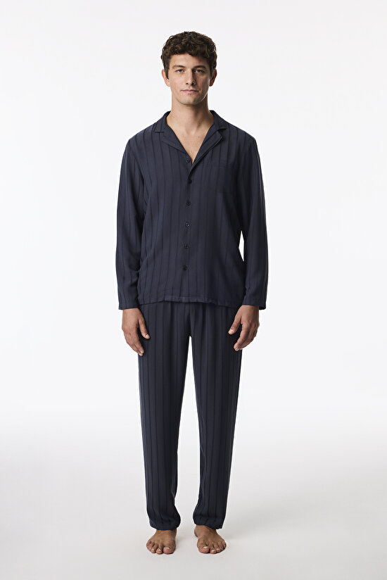 Erkek Mountain Sky Pantolon Uzun Kollu Pijama Takımı - 3