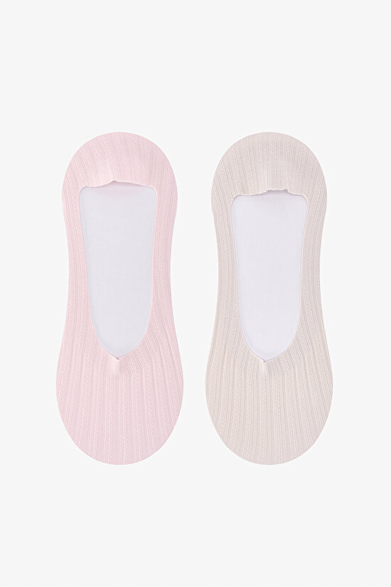 Pembe - Multi Seamless Jacquard 2'li Babet Çorabı - 1