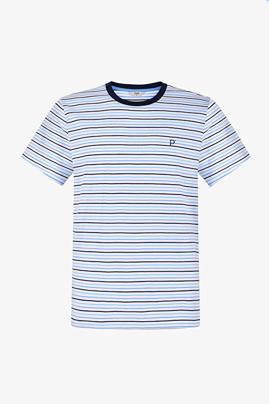 Erkek Renkli Sail Line Şortlu Pijama Takımı - 2