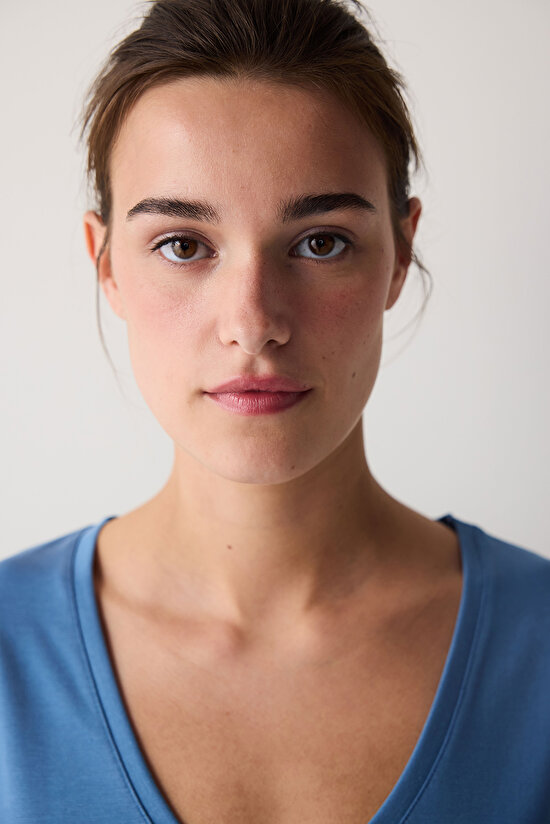 V Neck Modal T-Shirt - 5