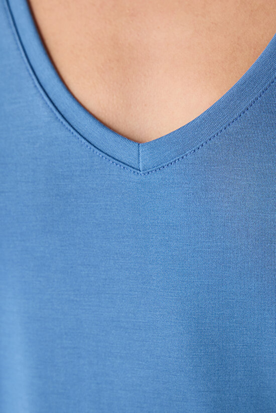 V Neck Modal T-Shirt - 7