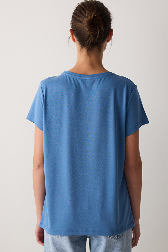 V Neck Modal T-Shirt - 8