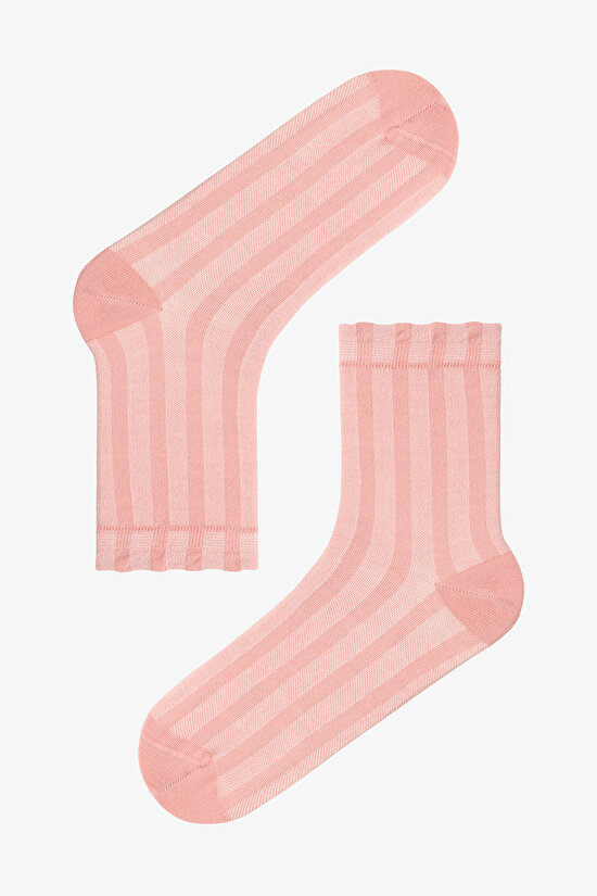 2 Çift Burun Dikişsiz Pamuklu Fırfırlı Soket Çorap - 2