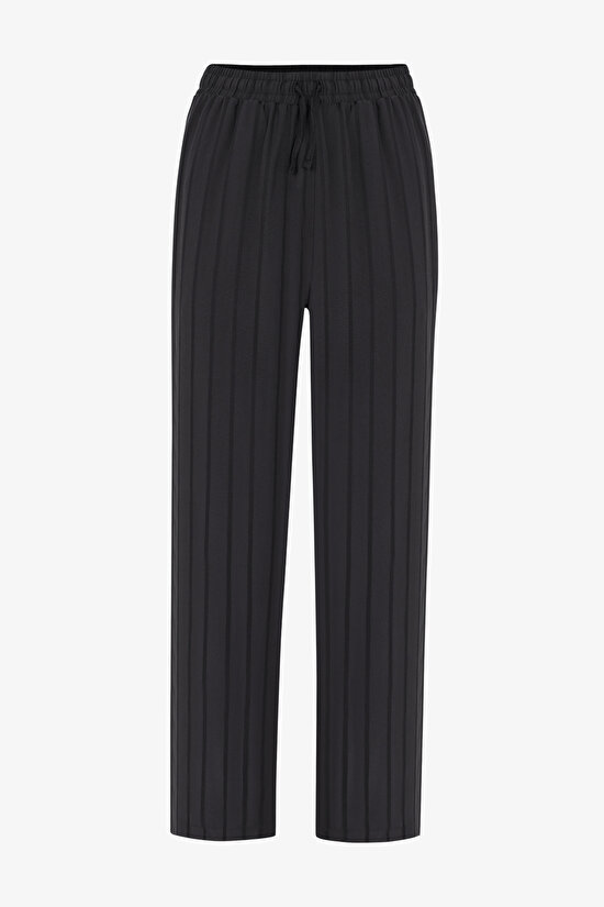 Erkek Gri Tempo Çizgili Uzun Kollu Gömlek Pantolon Pijama Takımı - 3