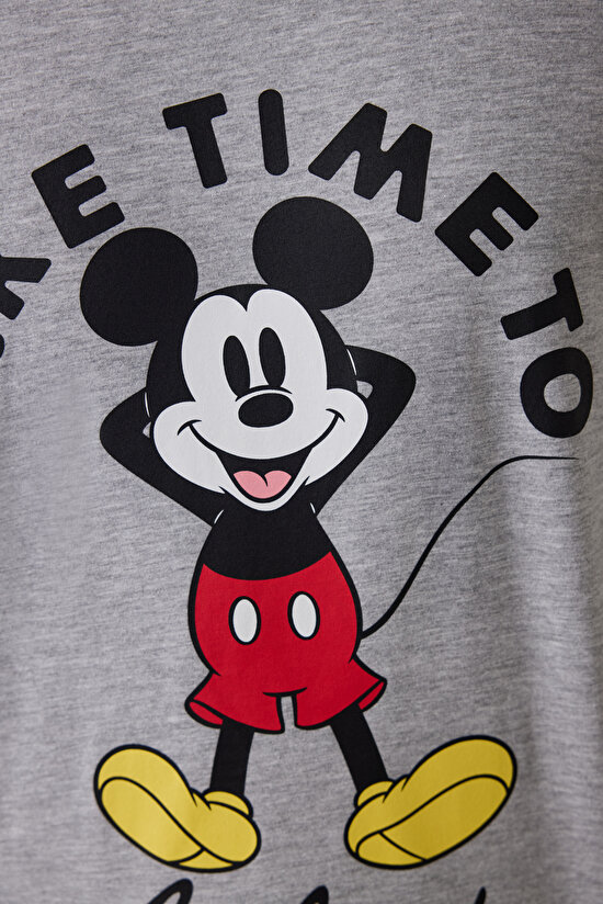 Gri Melanj Erkek Mickey Mouse Uzun Kollu Pijama Takımı Gri Melanj Erkek Mickey Mouse Uzun Kollu Pijama Takımı - 5