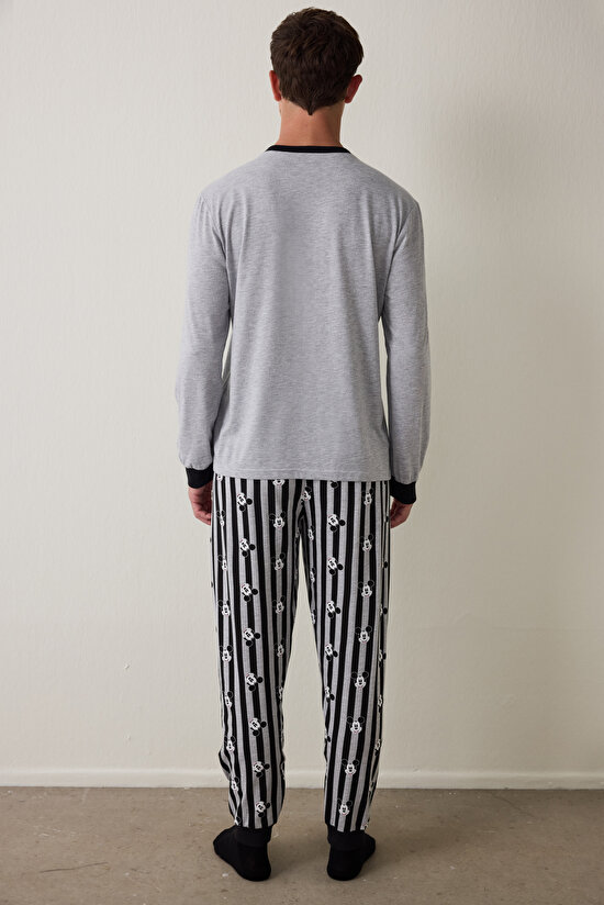 Gri Melanj Erkek Mickey Mouse Uzun Kollu Pijama Takımı Gri Melanj Erkek Mickey Mouse Uzun Kollu Pijama Takımı - 6