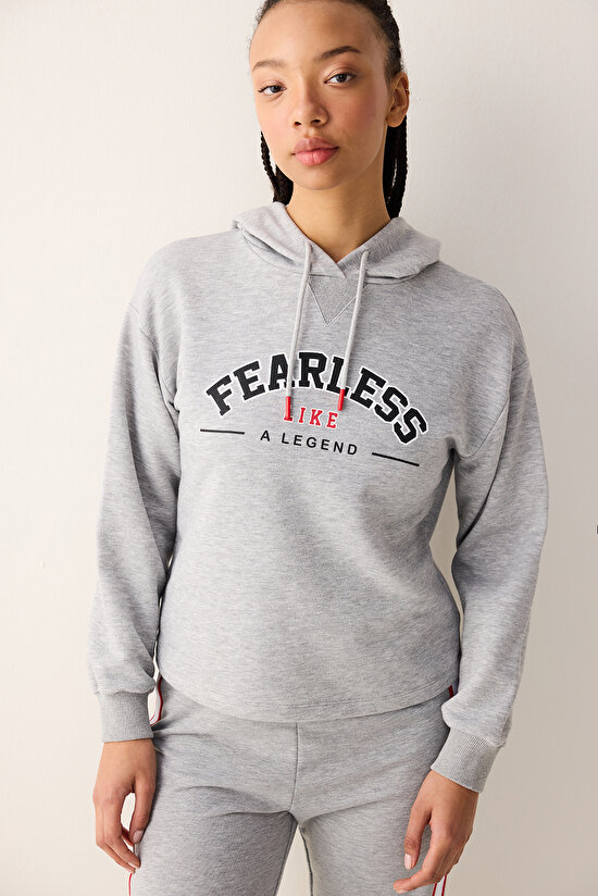 Fearless Gri Sweatshirt - Seren Ay Çetin Koleksiyonu - 2