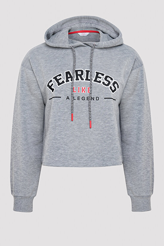 Fearless Gri Sweatshirt - Seren Ay Çetin Koleksiyonu - 7