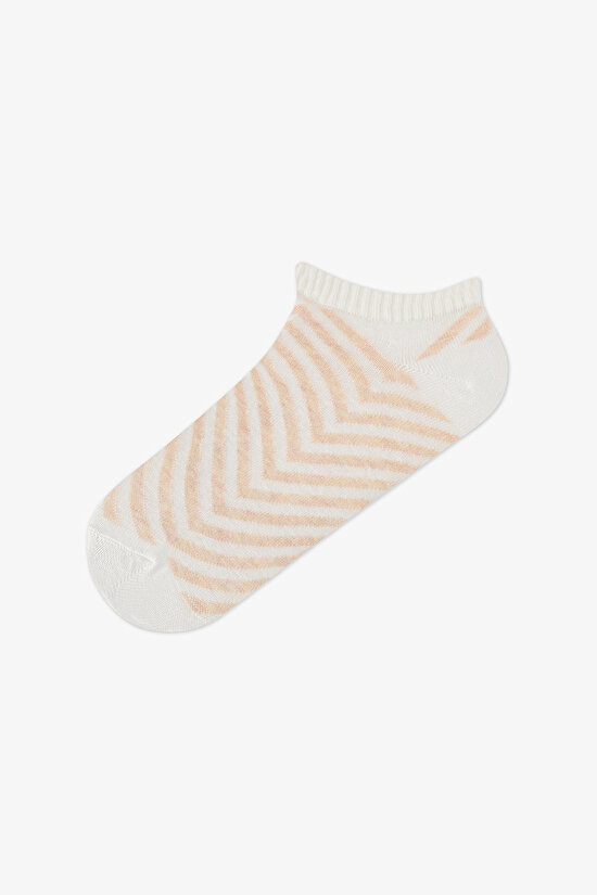 5 Çift Burun Dikişsiz Pamuklu Desenli Patik Çorap - 2