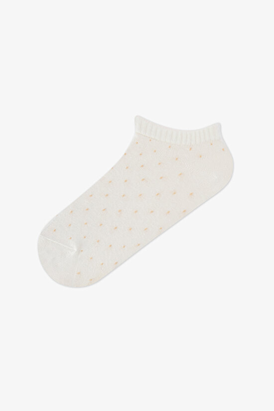 5 Çift Burun Dikişsiz Pamuklu Desenli Patik Çorap - 3