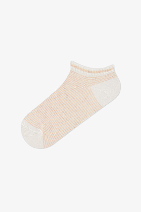 5 Çift Burun Dikişsiz Pamuklu Desenli Patik Çorap - 6