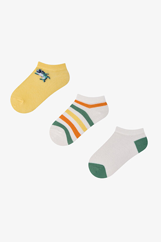 Renkli Erkek Çocuk Captains Island 3 'lü Patik Çorap - 1