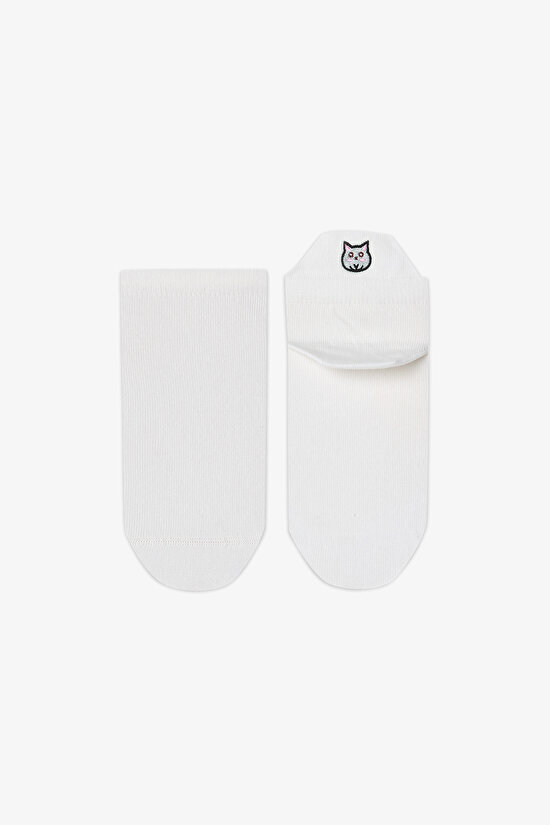 3 Çift Pamuklu Çekçekli Hayvan Nakışlı Patik Çorap - 4