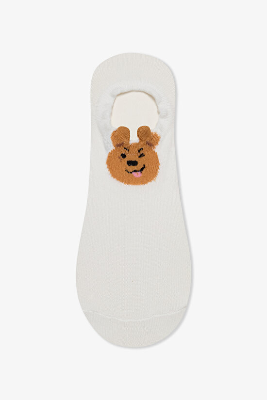 3 Çift Pamuklu Köpek Desenli Sneaker Çorap - 3