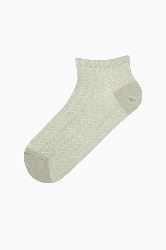 Green Zigzag Jacquard 5in1 Liner Socks - 5