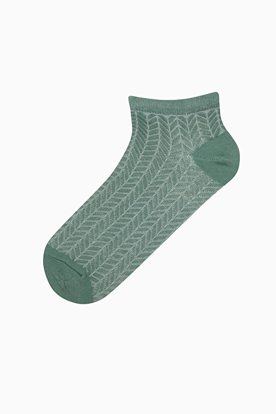 Green Zigzag Jacquard 5in1 Liner Socks - 6
