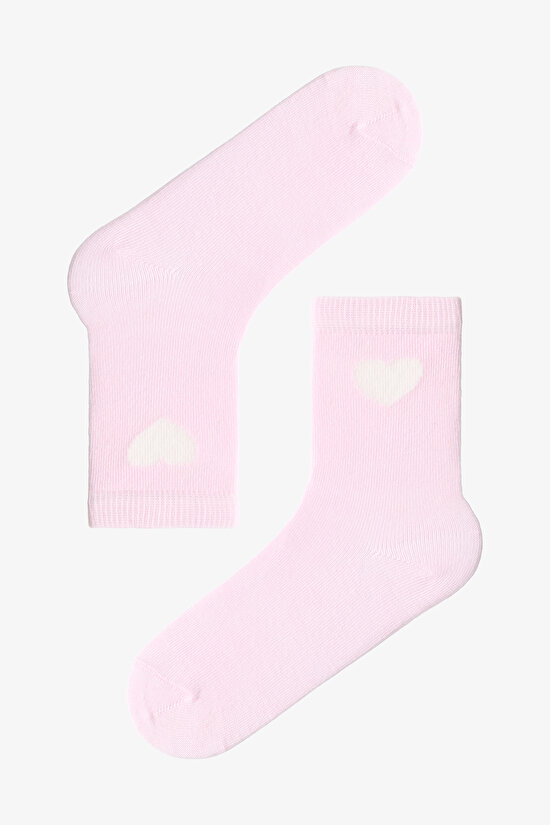 Çok Renkli Kız Çocuk Heart Stripe Unicorn 4lü Soket Çorap - 3