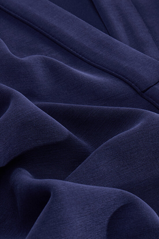 Navy Polo Neck Modal Sweatshirt - 7