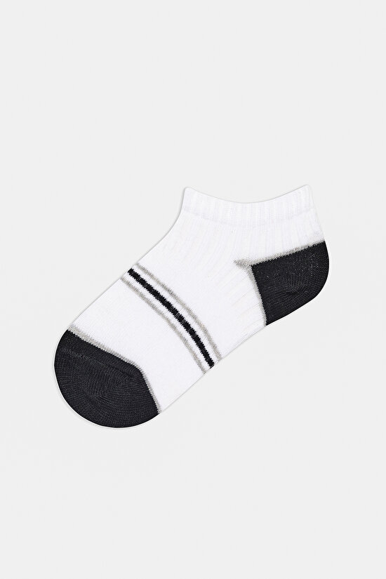 Erkek Çocuk Siyah Colorful Stripe 3lü Patik Çorap - 4
