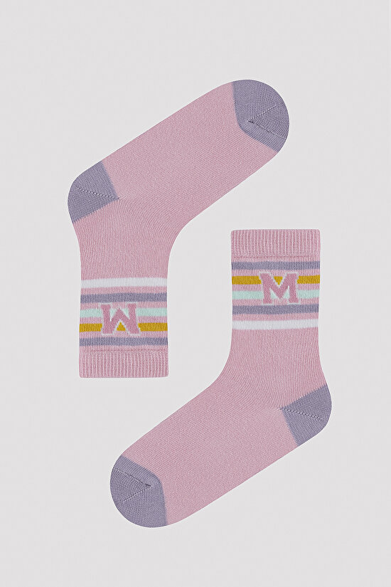 Kız Çocuk Kolej Desenli 2 li Soket Çorap - 3