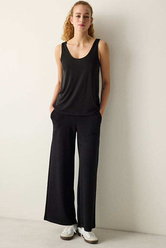 Modal Black T-Shirt - 3