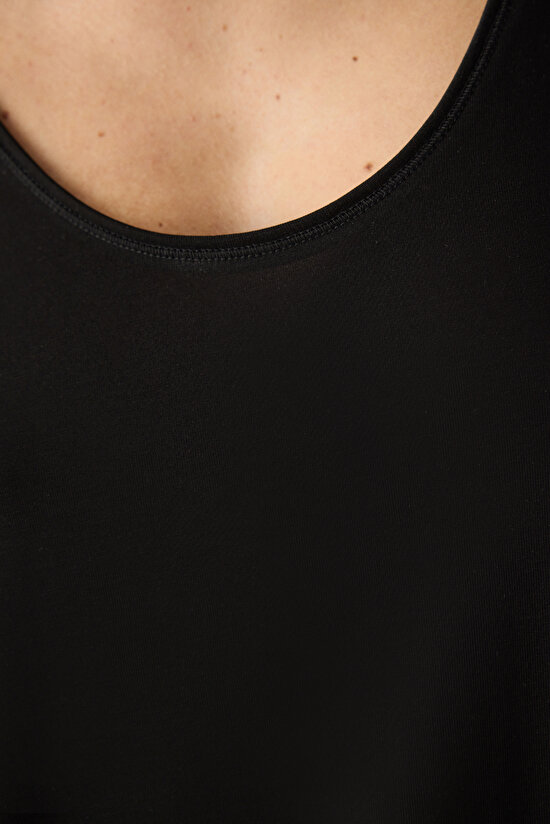 Modal Black T-Shirt - 4