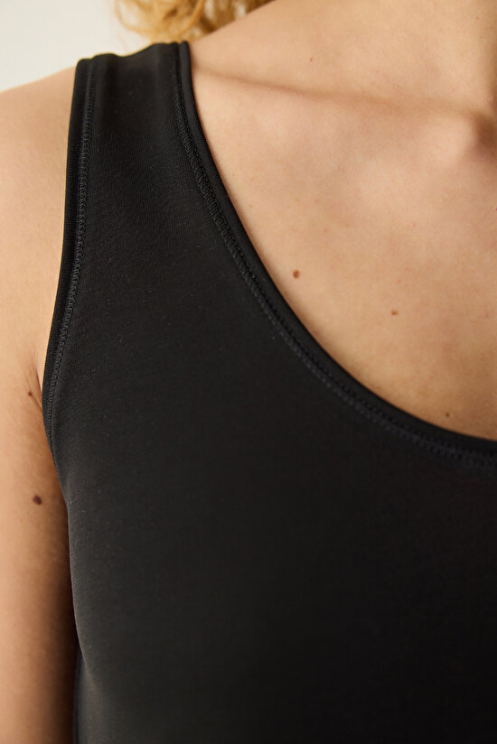 Modal Black T-Shirt - 5