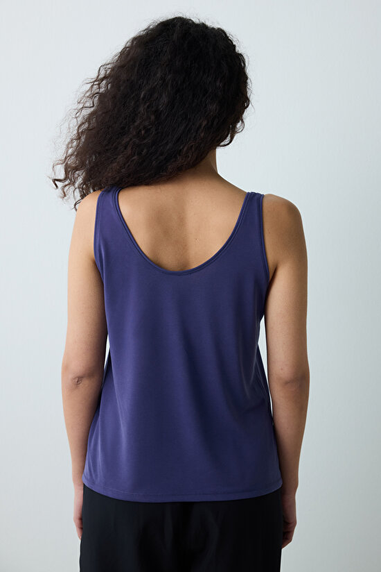 Modal Dark Indigo T-Shirt - 4