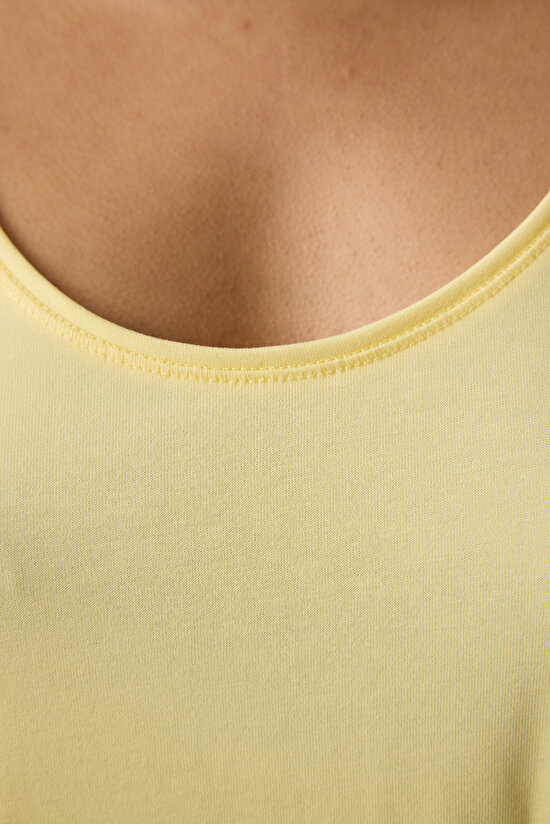 Modal Pastel Yellow T-Shirt - 5