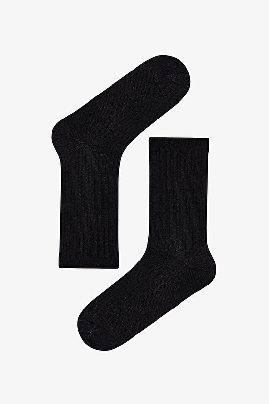 Black Burgundy Grey Dream Gleam Cotton Glitter 3 Pack Ankle Socks - 2