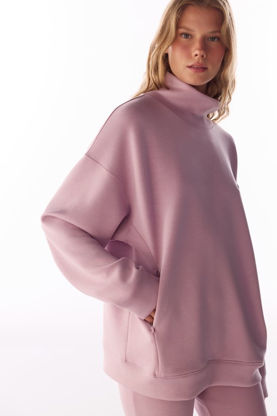 Lilac Silky Touch Slouchy Neck Long Sleeve Sweatshirt - 3