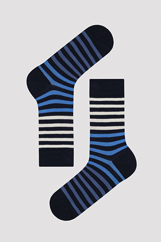 Men Color Striped 3in1 Socket Socks - 3